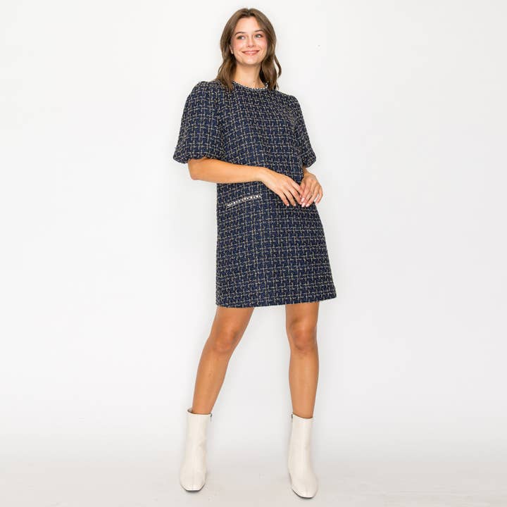 Abito mini Boucle con rifiniture gioiello - LWD2603 per la vendita all'ingrosso da parte di LoveWednesday