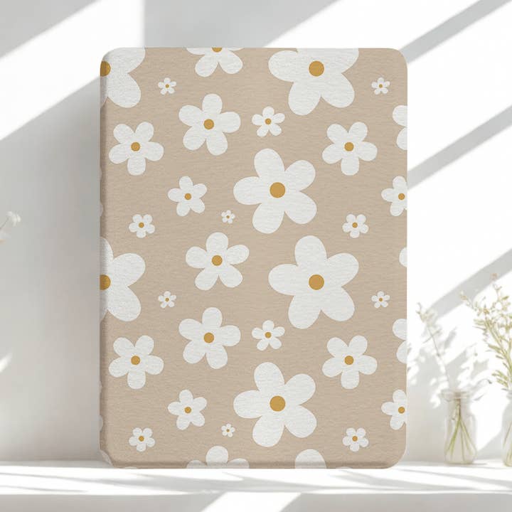Simply Daisy Kindle Case | Built in Hand Strap & Back Magnets for wholesale by StickieTech