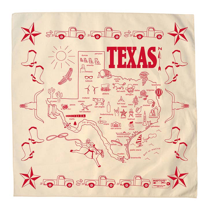 Maptote – Großhandel Bandana – Unisex – Texas Halstuch