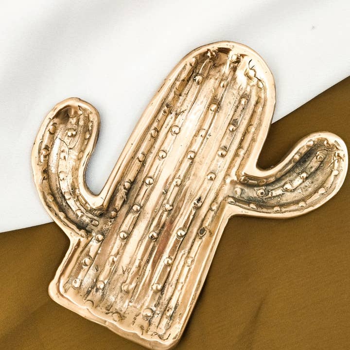 Brass Trinket Tray Cactus for wholesale by FERN