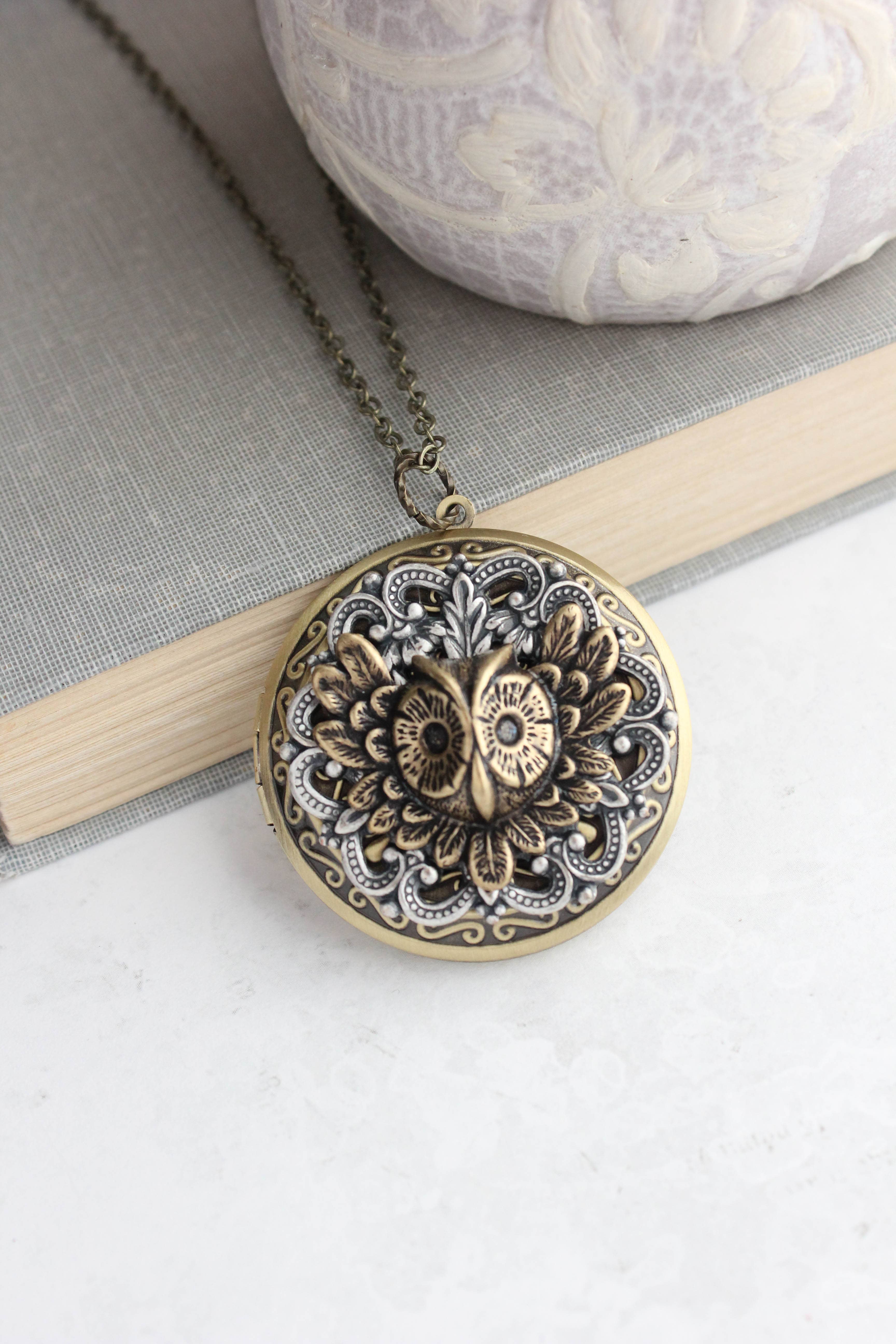 A Pocket of Posies - Wholesale Locket Necklace - Owl Locket Necklace1