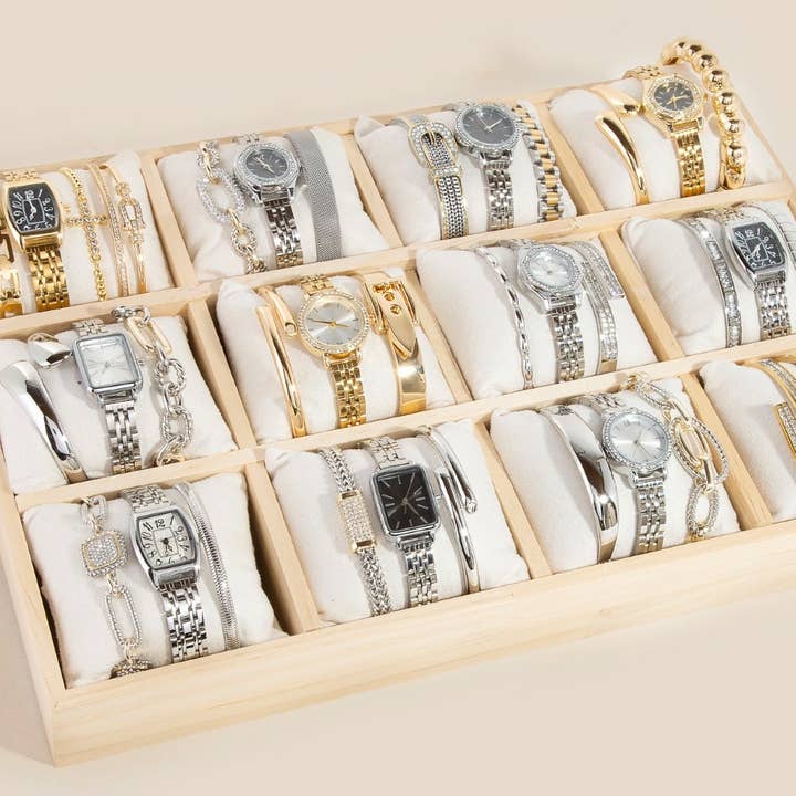 WOOD Wooden Jewelry Bracelet Display Box for wholesale on Faire1