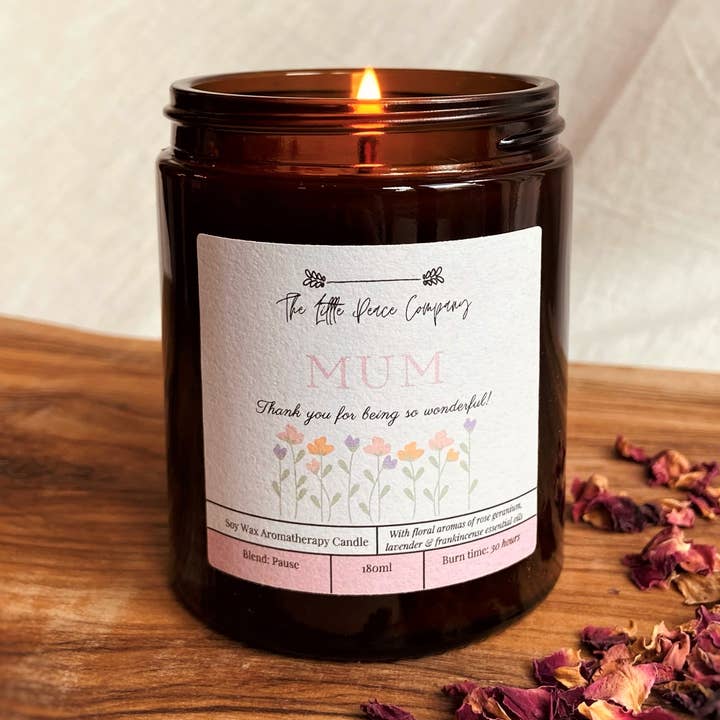 Mum Aromatherapy Gift Candle 180ml for wholesale by The Little Peace Company