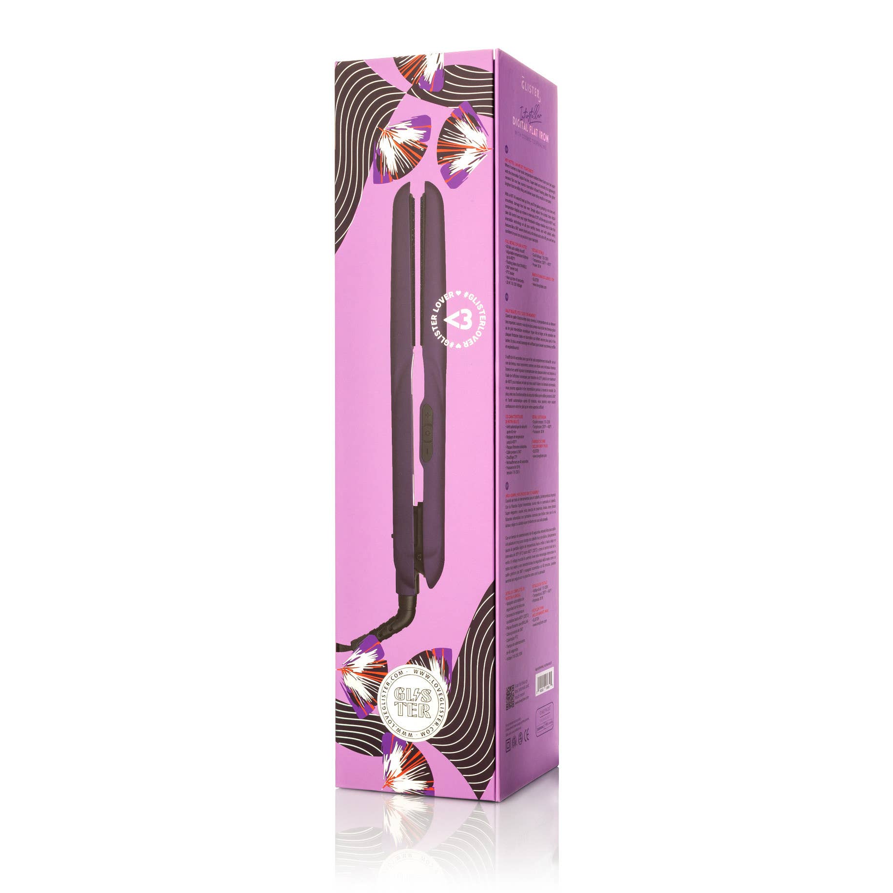 Glister - Wholesale Straightener/Flat Iron - Glister 1.25" Digital Tourmaline Flat Iron Purple w/ Display27