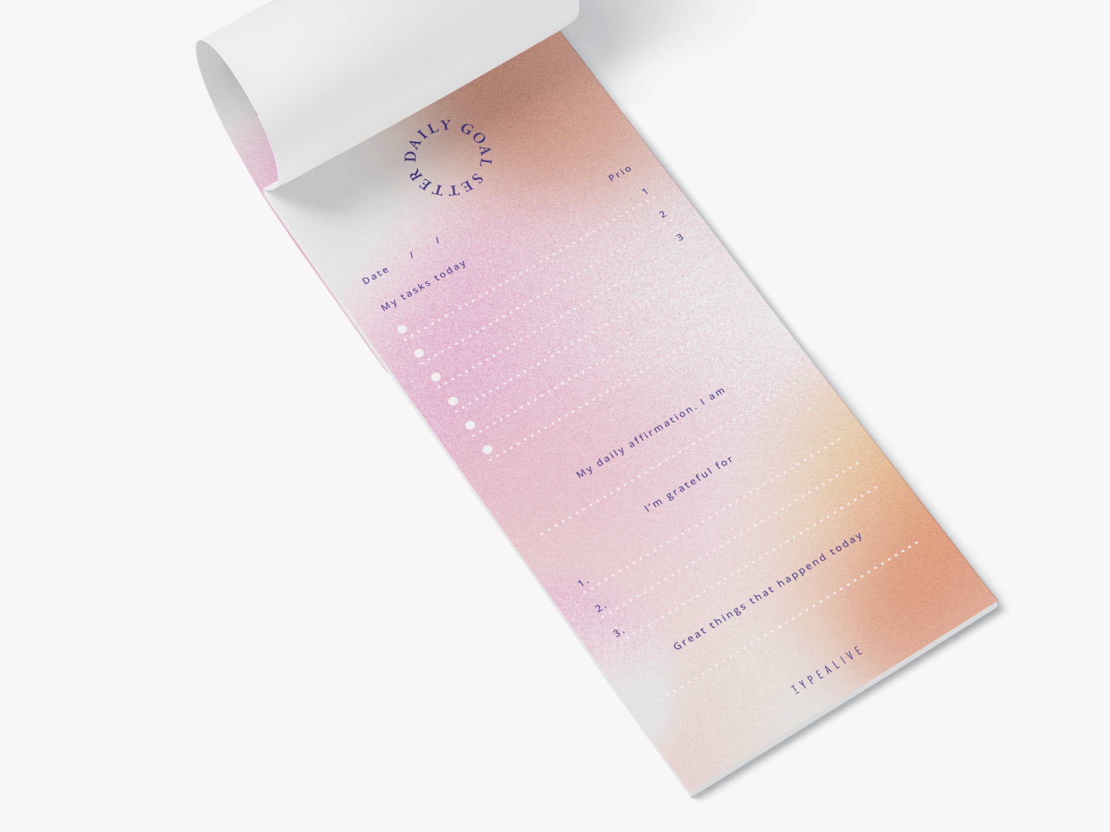 typealive – Großhandel Notizblöcke – Notizblock "schmal" / Daily Goals4