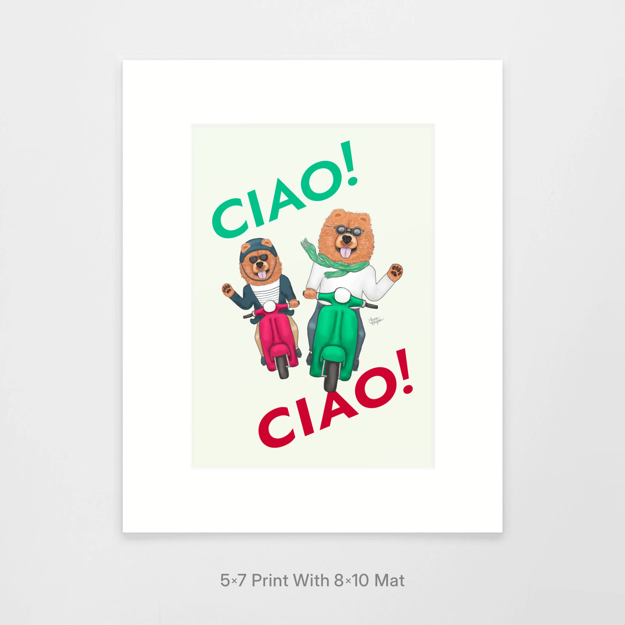 Laura Bergsma Studio - Vendita all'ingrosso Stampa artistica - Stampa artistica Chow Chow Dog, Ciao! Ciao!0