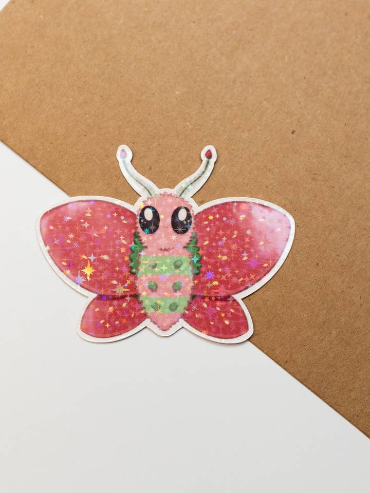 Pegatina Strawberry Moth para venta al por mayor de Toasty Teacup