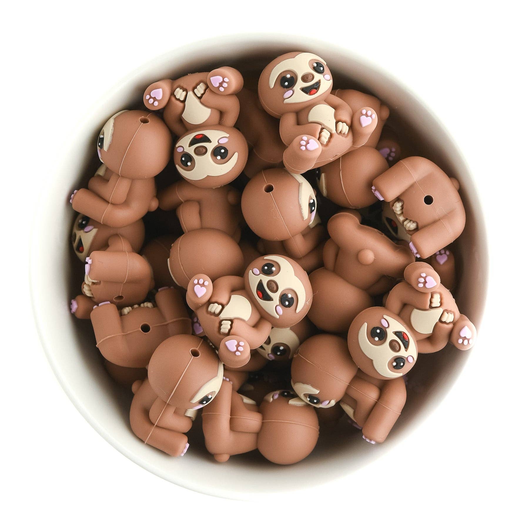 Cara & Co Silicone Craft Supply - Wholesale Craft Supplies - 3D Sloth Silicone Focal Beads