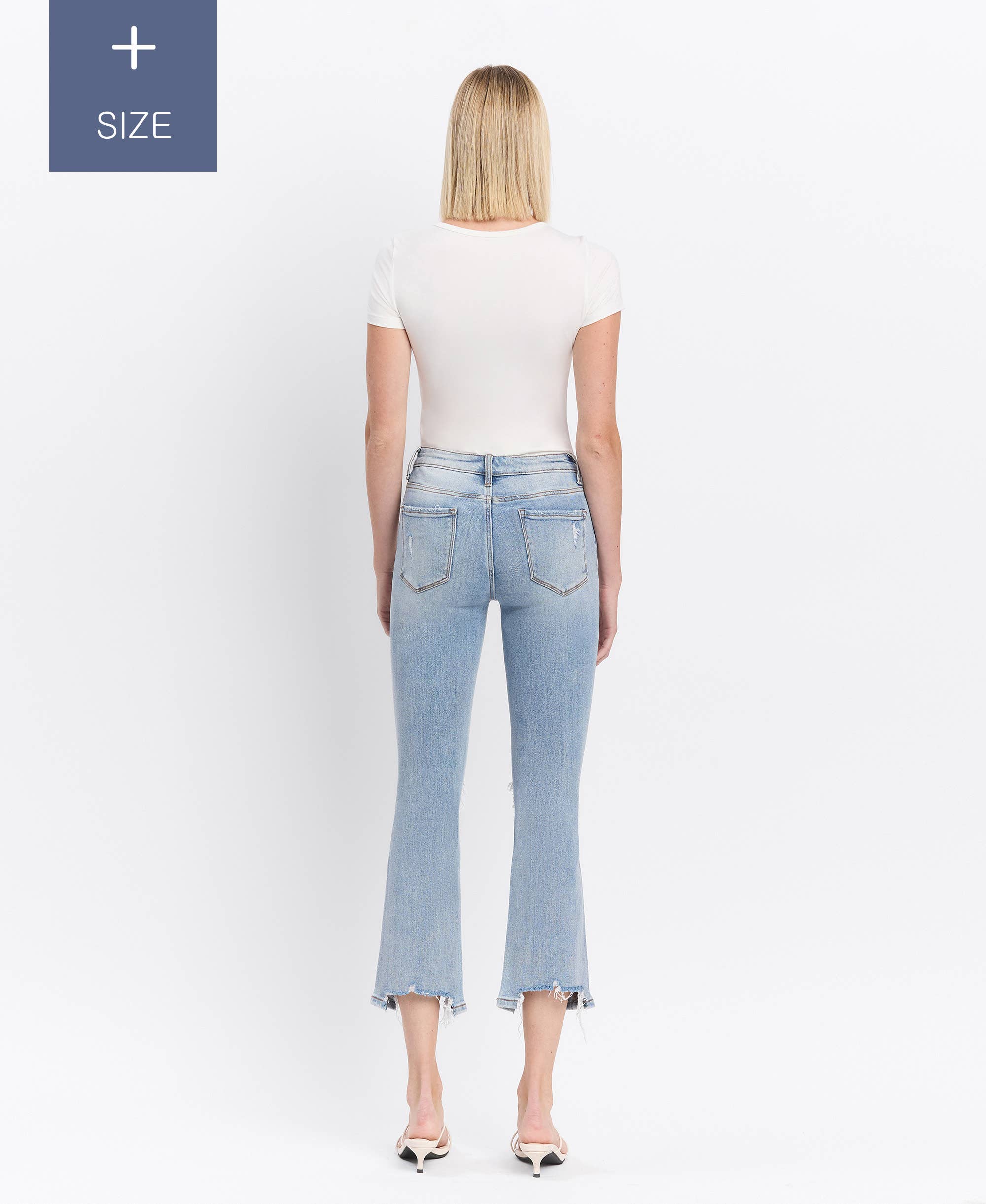 Miracles PLUS SIZE HIGH RISE KICK FLARE JEANS LV1081-P for wholesale on Faire7