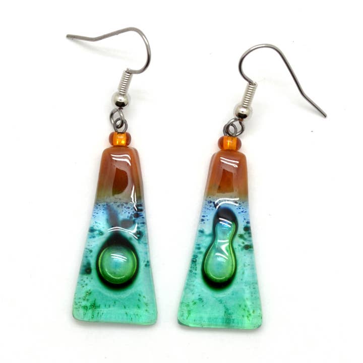 Dunitz & Company - Wholesale Dangle Earrings - Long Triangle Glass Dangle Handmade Earrings10