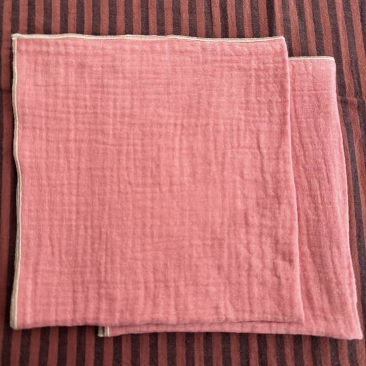 CHARMY - Wholesale Dinner & cloth napkin - 2 Cotton Double Gauze Napkins – Marsala Pink – 40x40 cm1