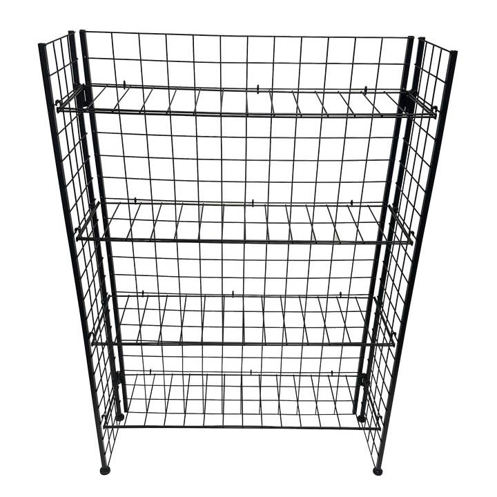 Novelty Brands - Wholesale Free Standing Shelf - Black Wire Retail Merchandising Shelving Rack 46" H x 32" W1