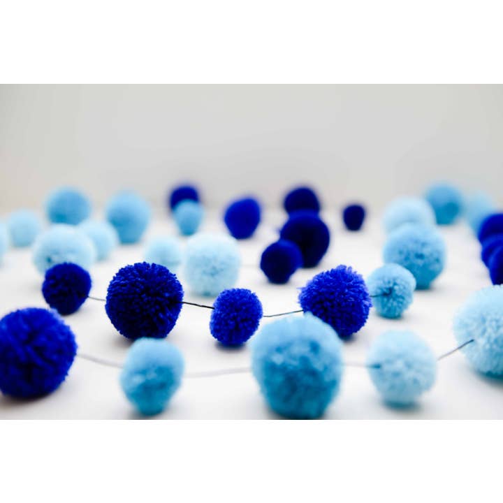 PomPom Galore - Wholesale Bunting/Garland - Blue Pom Pom Garland2
