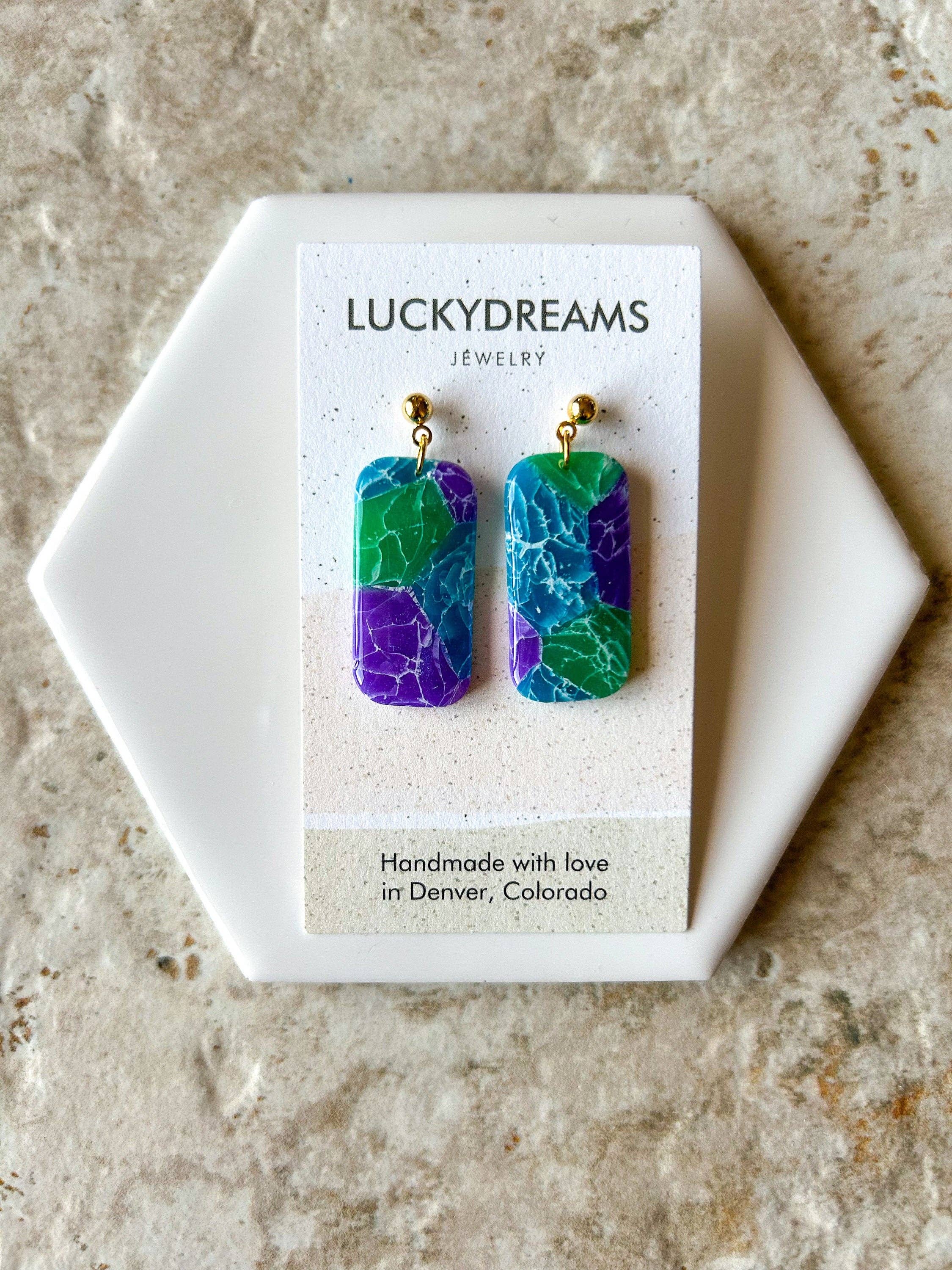 LuckyDreams - Wholesale Dangle Earrings - Clay Earrings- The Danielle- Hypoallergenic- Lightweight - Handmade- Statement Jewelry 90