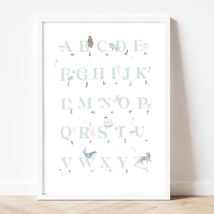 whimsical alphabet playroom pastel gold foil for wholesale by Nora Wright