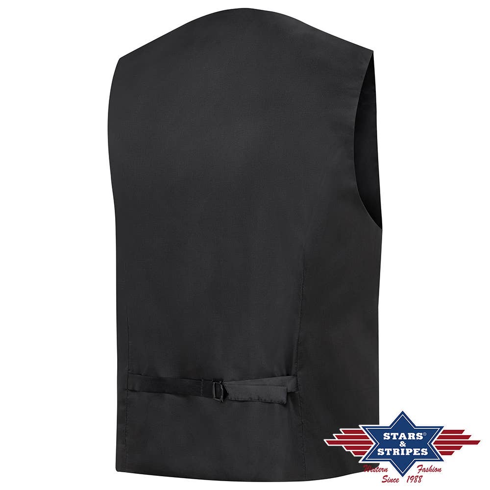 Stars & Stripes® - Vendita all'ingrosso Gilè elegante - Uomo - Gilet Western in jacquard con due tasche regolabile dietro - Lincoln1