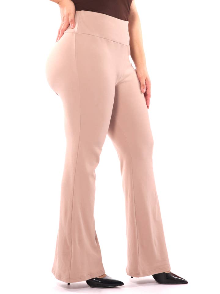 REDFINCH APPAREL INC - Vendita all'ingrosso Pantalone - Donna - Pantaloni svasati morbidi spazzolati a vita alta da donna plus size