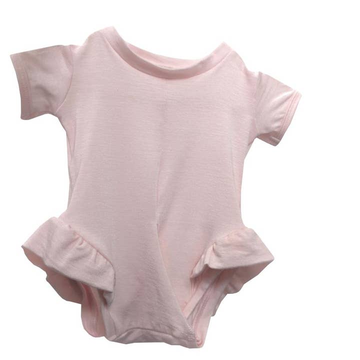 Easy Peasy Ruffle No-Snap Onesie in Short Sleeve for wholesale by Peasy Co.