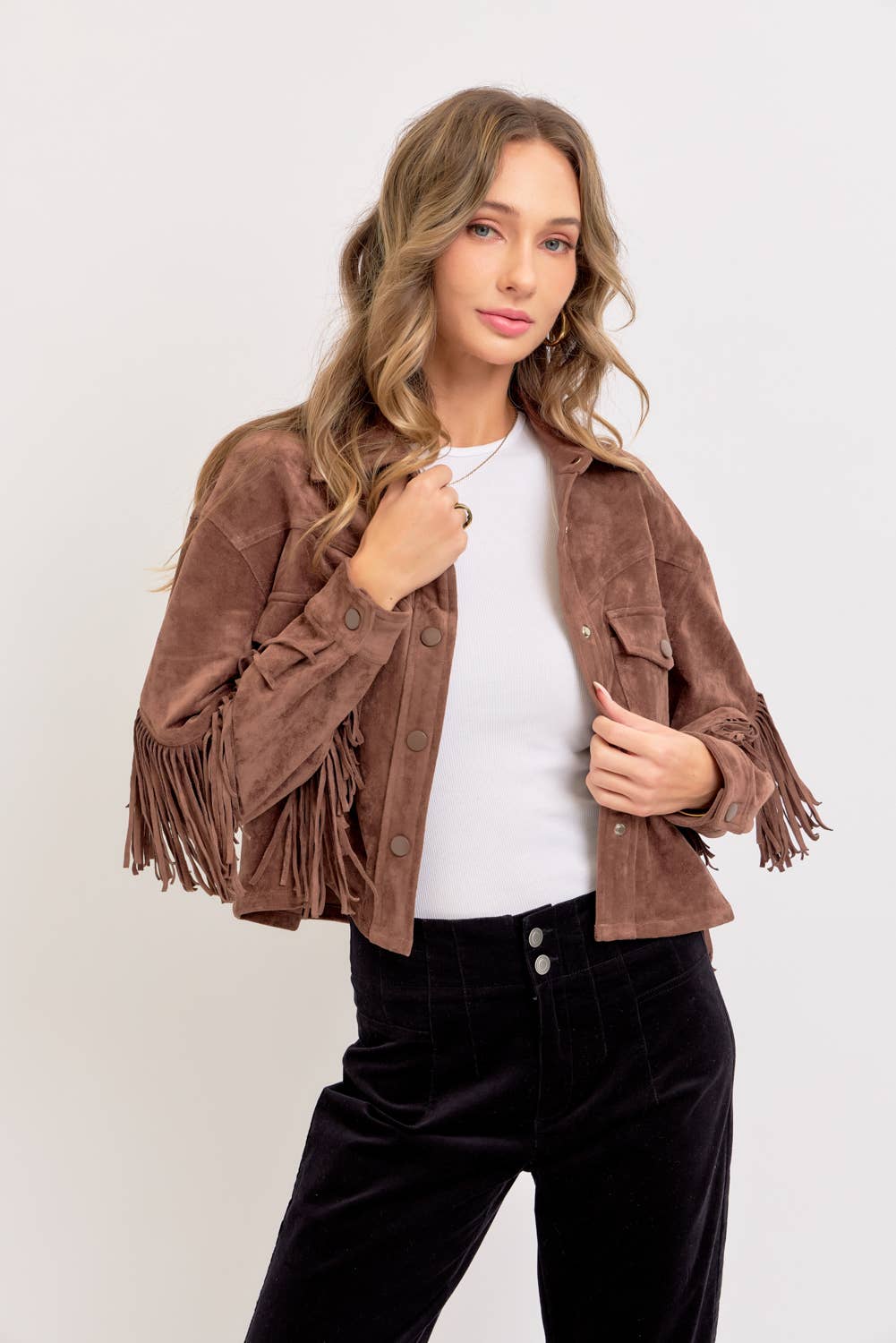 Sweet Lovely by Jen – Großhandel Hemdjacke/Shacket – Damen – Western-inspirierte Wildleder-Shacket69