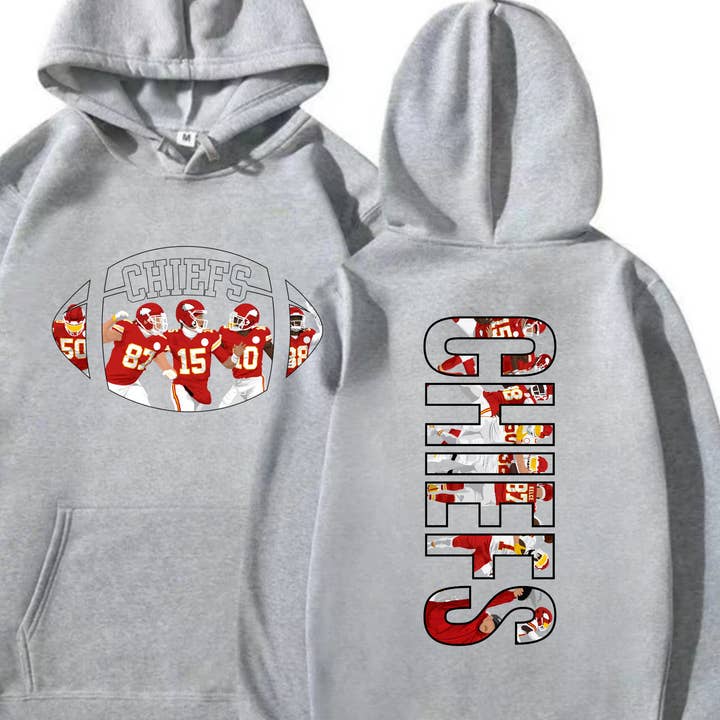 Chiefs Team Players Graphic Hoodie with CHIEFS Lettering for wholesale by TheKingShirt