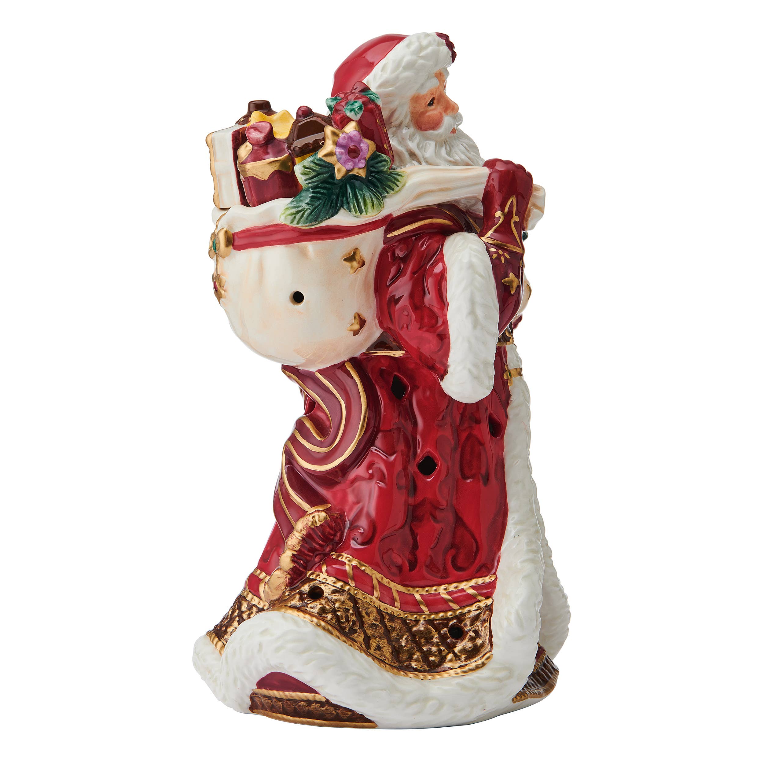 RED Fitz and Floyd Hldy Luminary Renaissance Santa Photo Box for wholesale on Faire2