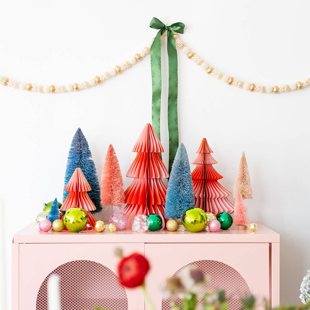 Jollity & Co. + Daydream Society - Wholesale Christmas Decoration - Pink & Red Tree Honeycomb Set2