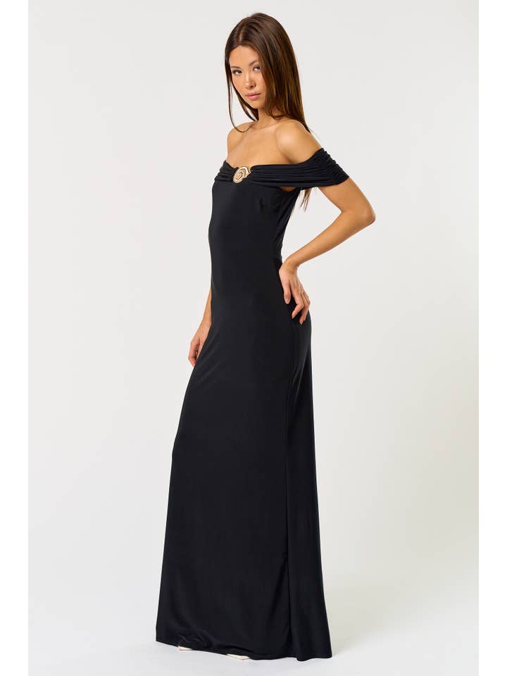 Blue Blush - Wholesale Dress - Women's - BD110 OFF THE SHOULDER SUMMER MAXI DRESS