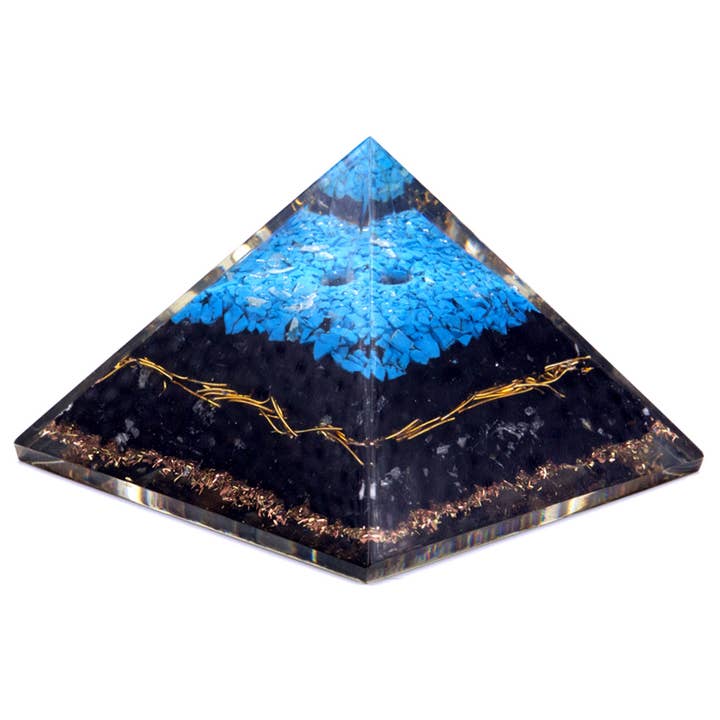 Orgonite Pyramid Lrg 70mm - Chakra Gems - Turquoise and You for wholesale by AW Artisan