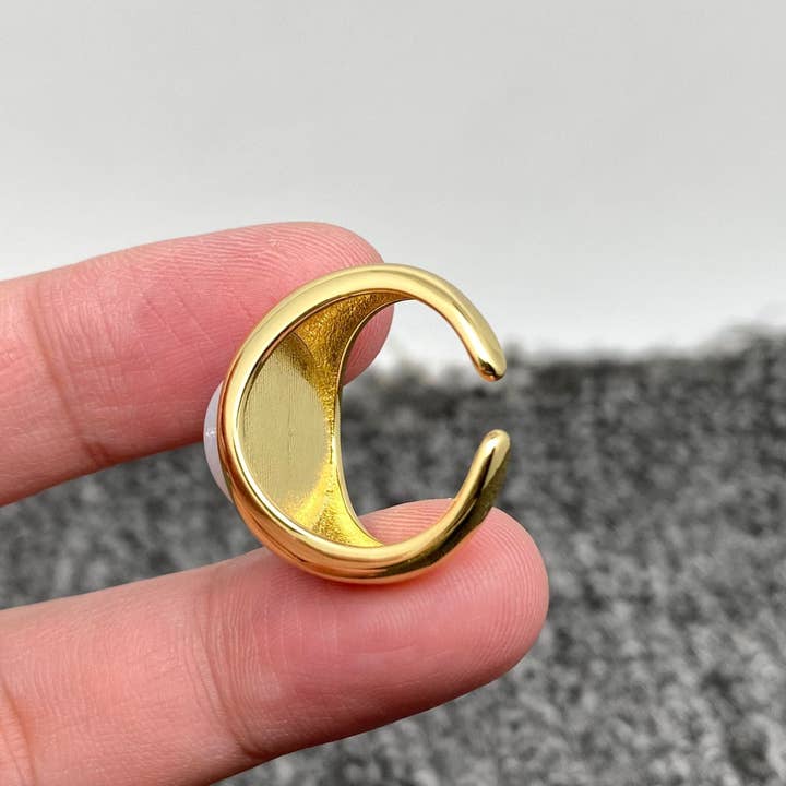 Mio Queena - Vente Bague de cocktail/de cérémonie - Bague Evil Eyes en résine dorée7