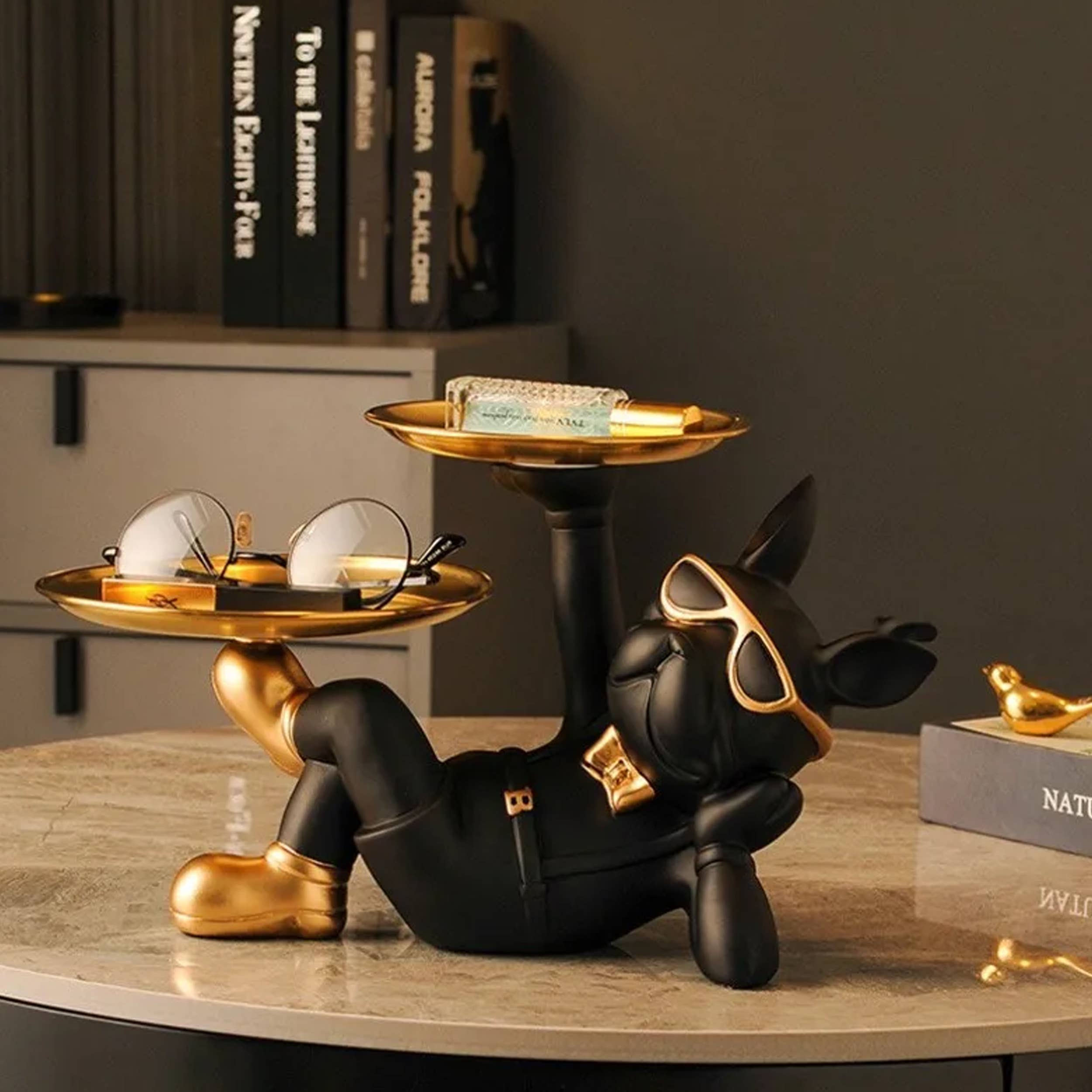 Buddha Ayurveda - Wholesale Sculpture - Dog Butler Statue with Tray For Home Decor - Assorted Bulk1