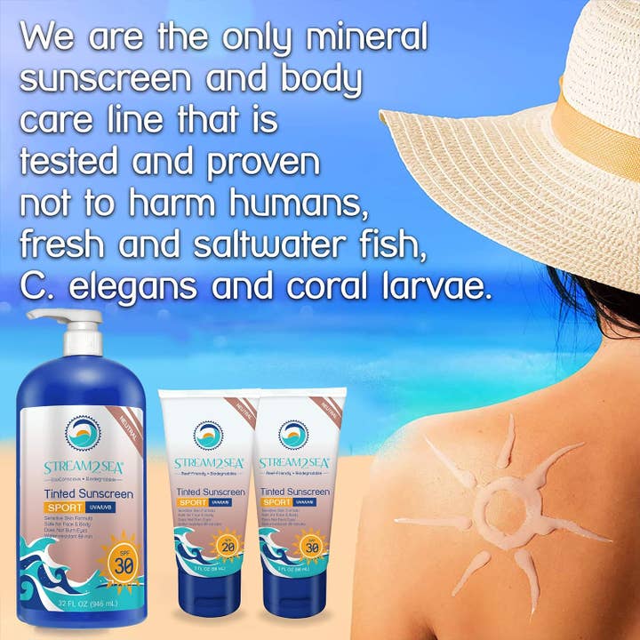 Stream2Sea - Wholesale Sunscreen - Tinted Mineral Sunscreen SPF 30 | Travel Size 1oz3