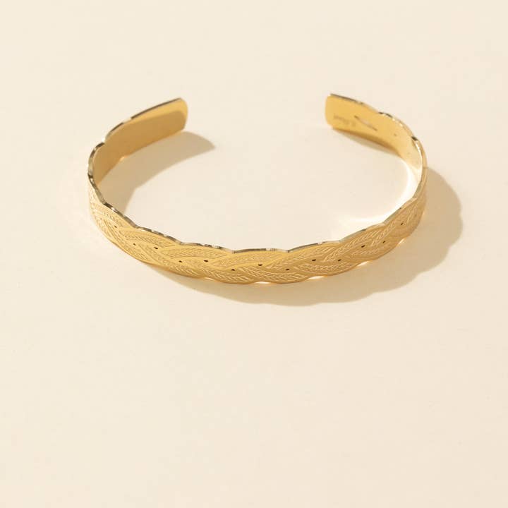 24BRA132 STAINLESS STEEL BANGLE BRACELET for wholesale by Blossom bijoux