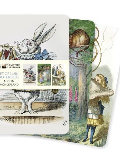 Alice In Wonderland Set of 3 Mini Notebooks for wholesale by Texas Bookman