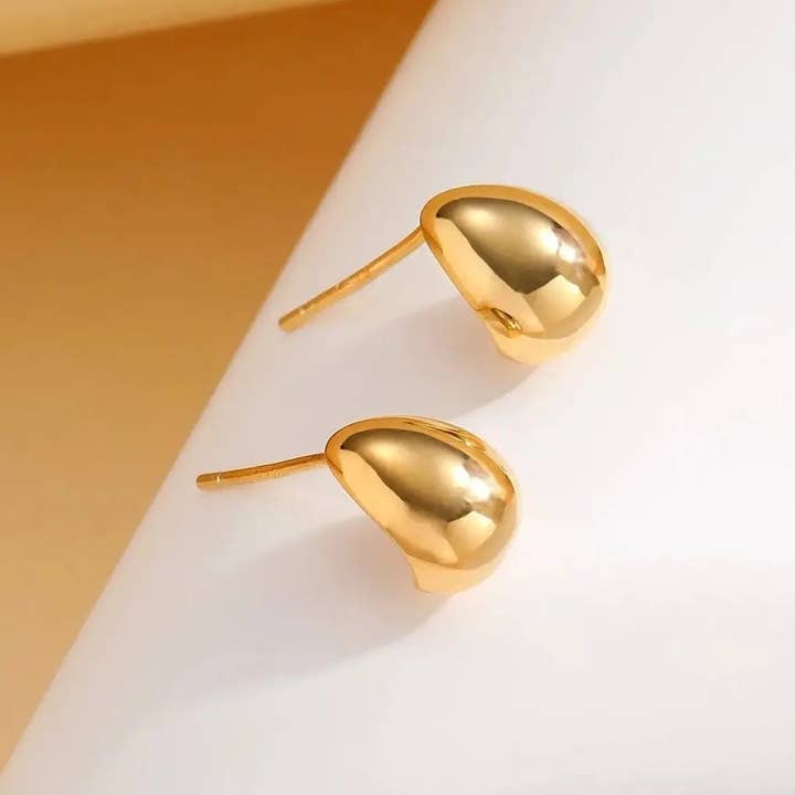 Chunky Drop Silver Stud Earrings for wholesale by Moclein