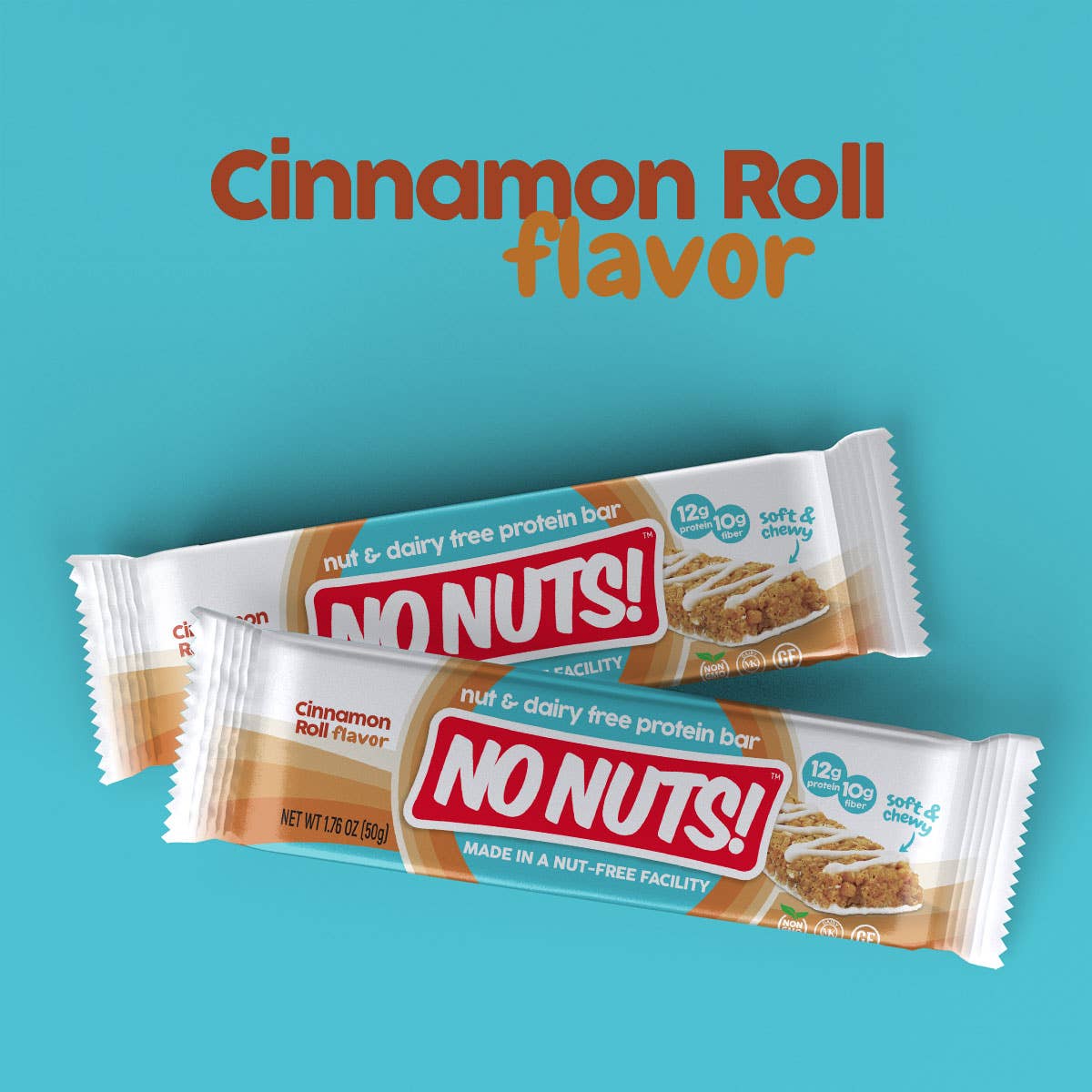 No Nuts! - Wholesale Snack Bar - Cinnamon Roll Snack Bars - 12 Bar Pack4