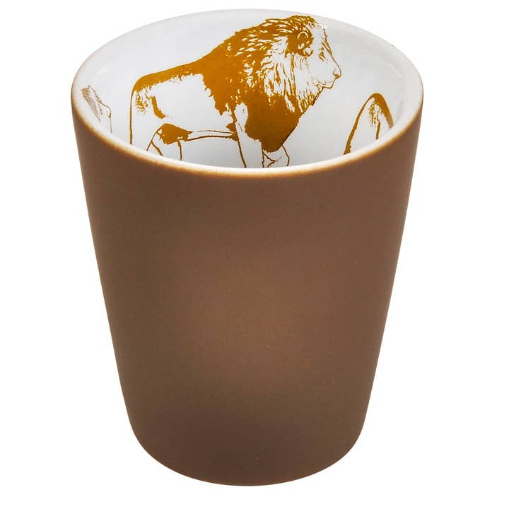 1OZ VELVET CERAMIC SHOT GLASS LION LLB kids toys for wholesale by La Luna Bella - Toys