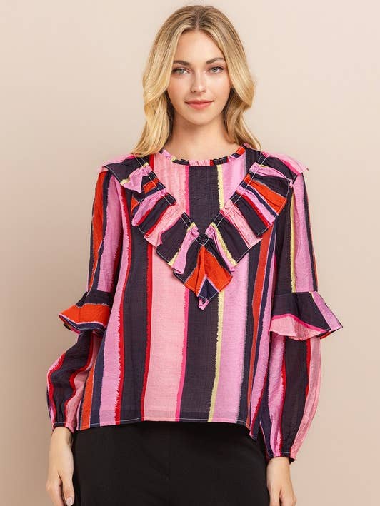CT8698-Striped Blouse for wholesale by TCEC
