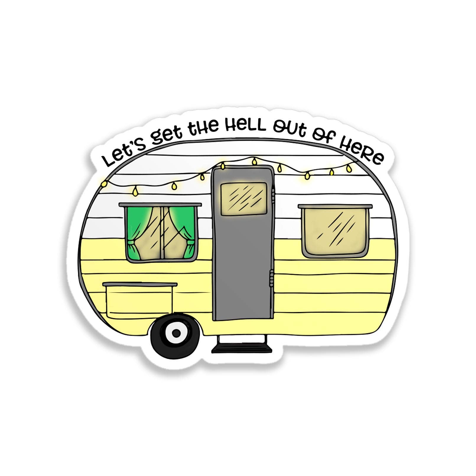 Greetings from Bergen Place - Wholesale Sticker - Let's Get the Hell Out of Here Sticker0