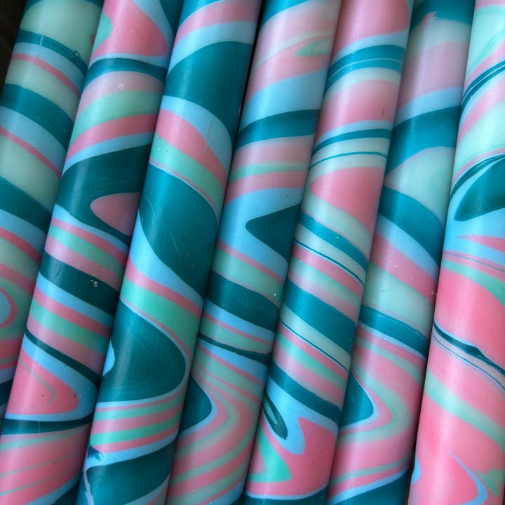 The Colour Emporium - Wholesale Tapered candle/candlestick - Marbled Candles Individual25