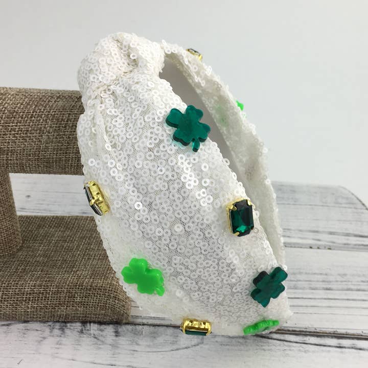 St. Pat's White Knot Headband for wholesale by SongLily