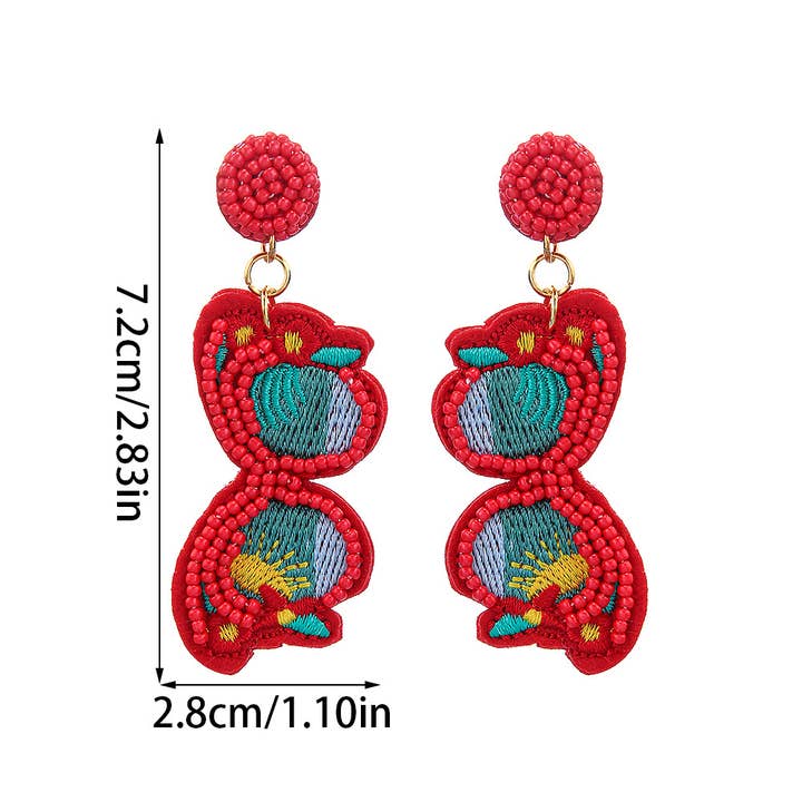Blue Bohemian Cute Sunglasses Seed Bead Earrings for wholesale on Faire1
