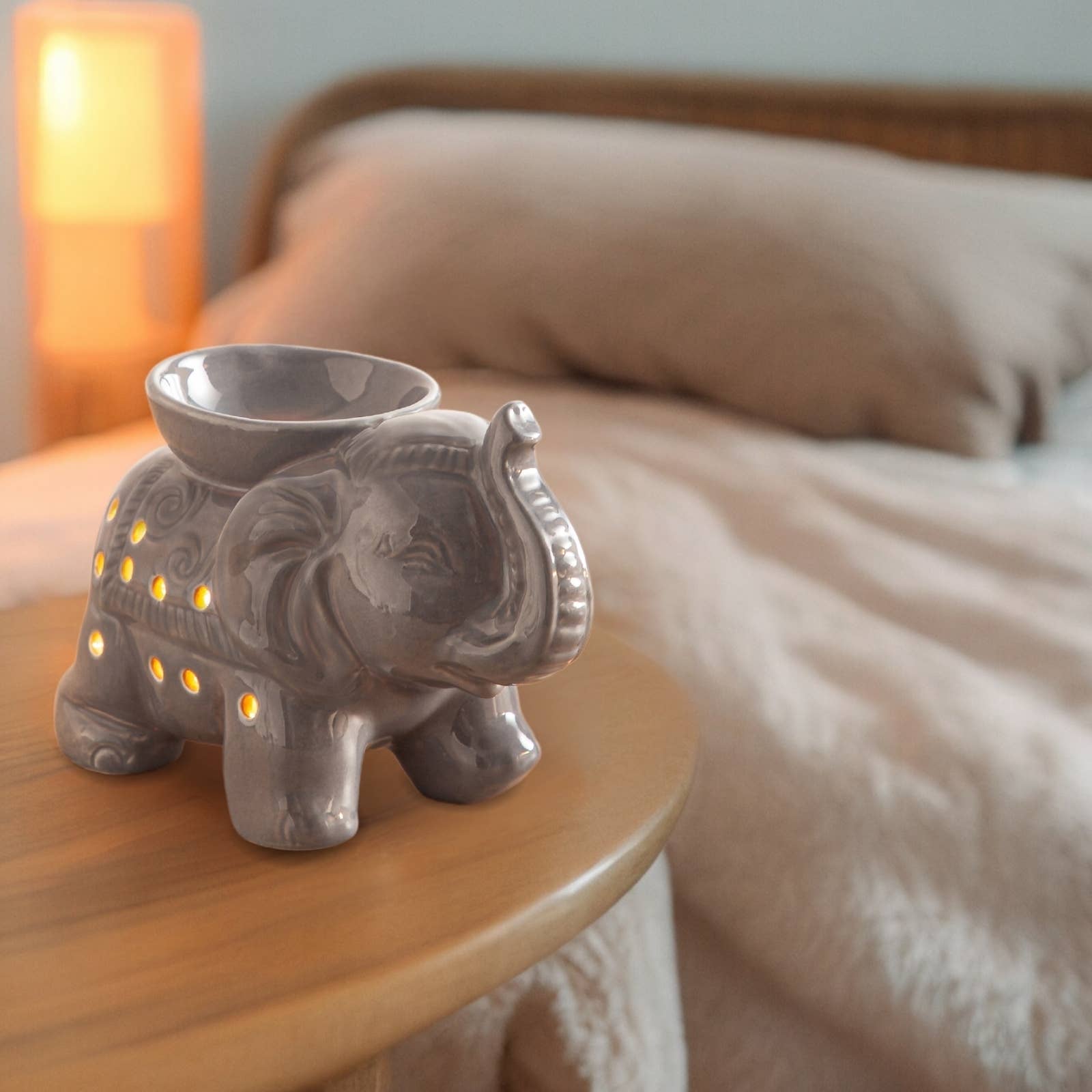 Zen'Arôme - Vendita all'ingrosso Portacandele - Bruciatore olio fondente cera profumata elefante Tandor grigio11