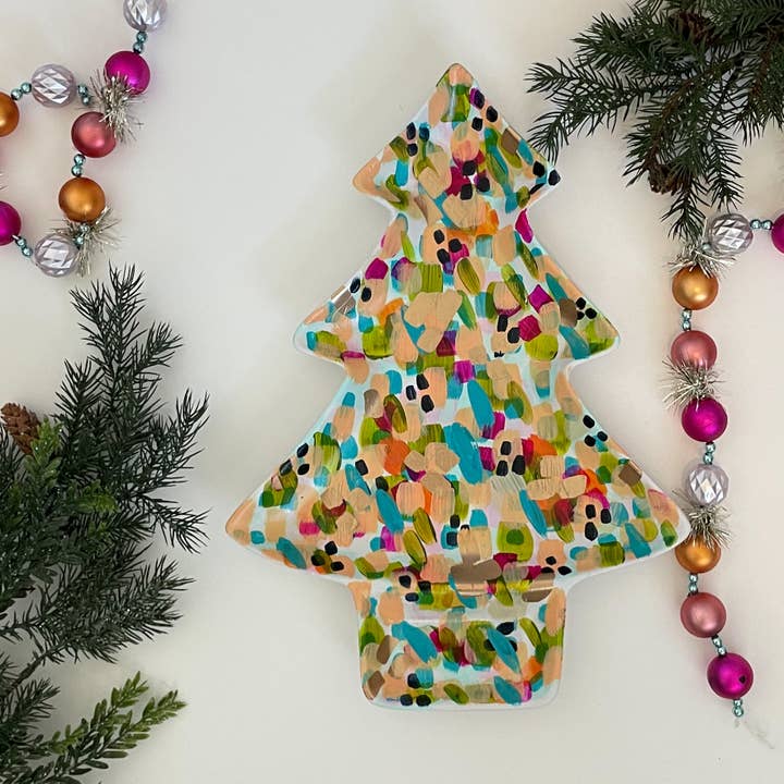 Helles Weihnachtstablett für den Großhandel von Jessica Reynolds Art