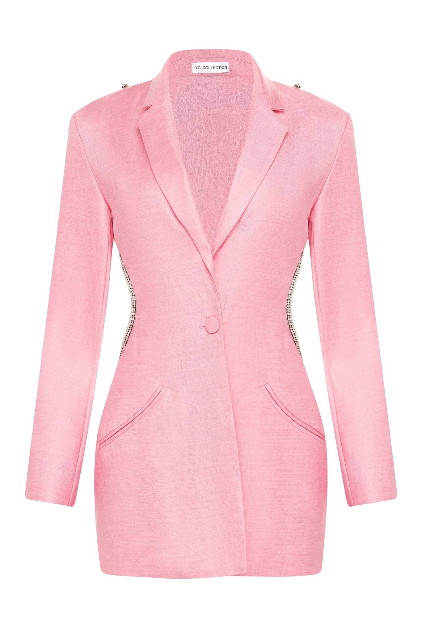 Belle Pink Backless Diamond Blazer Dress for wholesale on Faire3