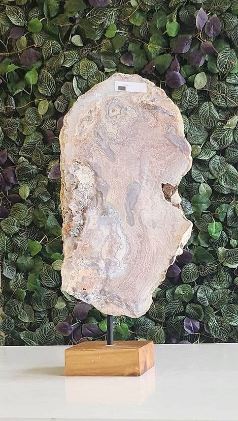 Crystal Cove Minerals - Wholesale Decorative Tabletop Object - Pink Amethyst Slab with Stand -  Weight:2.24kg1