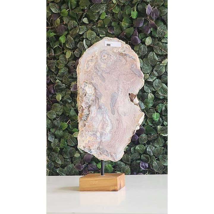 Crystal Cove Minerals - Wholesale Decorative Tabletop Object - Pink Amethyst Slab with Stand - Weight:2.24kg1