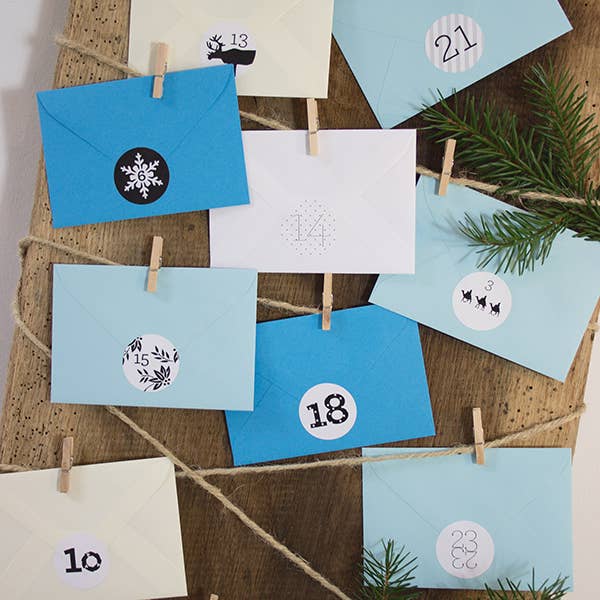 Advent calendar ice blue for wholesale by Bow & Hummingbird