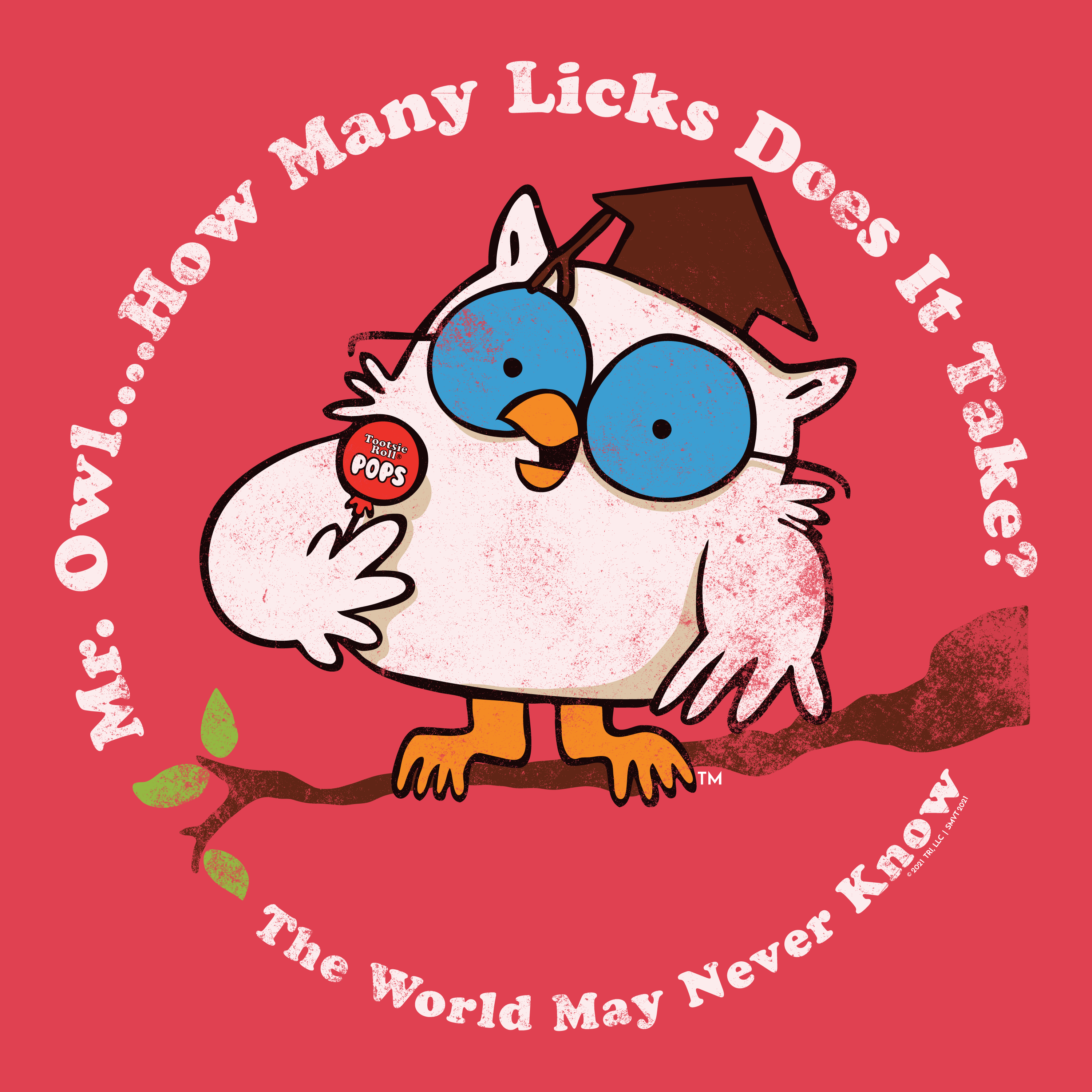 Rouge chiné T-shirt rouge Tootsie Iconic Mr. Owl Heather en vente sur Faire1