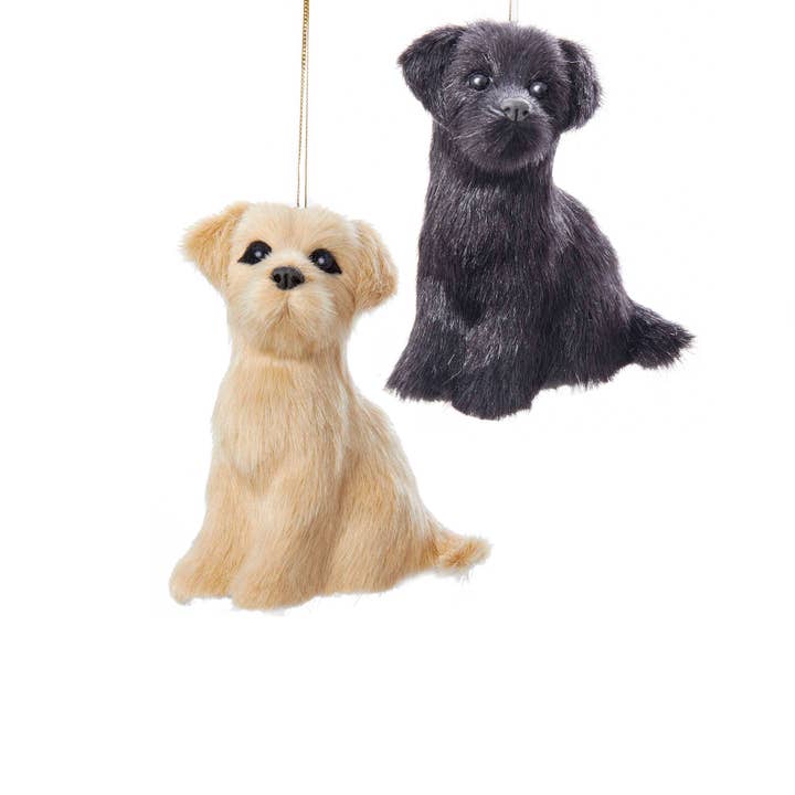 Kurt S. Adler, Inc. - Wholesale Ornament Set - 4"PLUSH BLACK/YELLOW LABRADOR ORNAMENTS