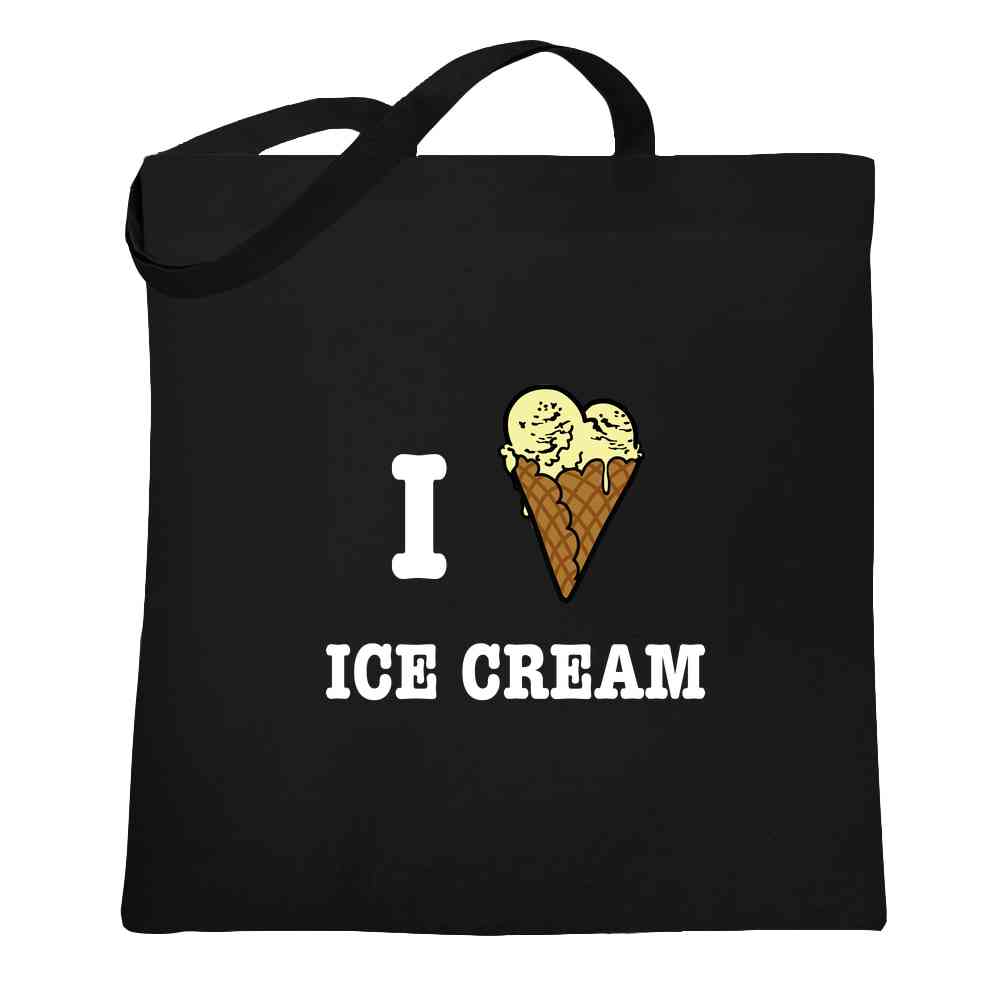 Pop Threads – Großhandel Tragetasche – Damen – Süße lustige Tragetasche in Herzform mit Aufschrift „I Love Ice Cream“1